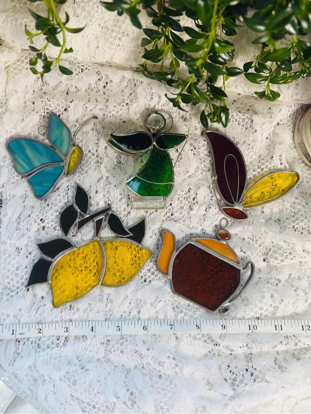 Stained Glass Hanging Ornaments - Assorted Colors